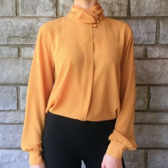 Vintage Tops - Vintage Butternut Secretary Blouse
